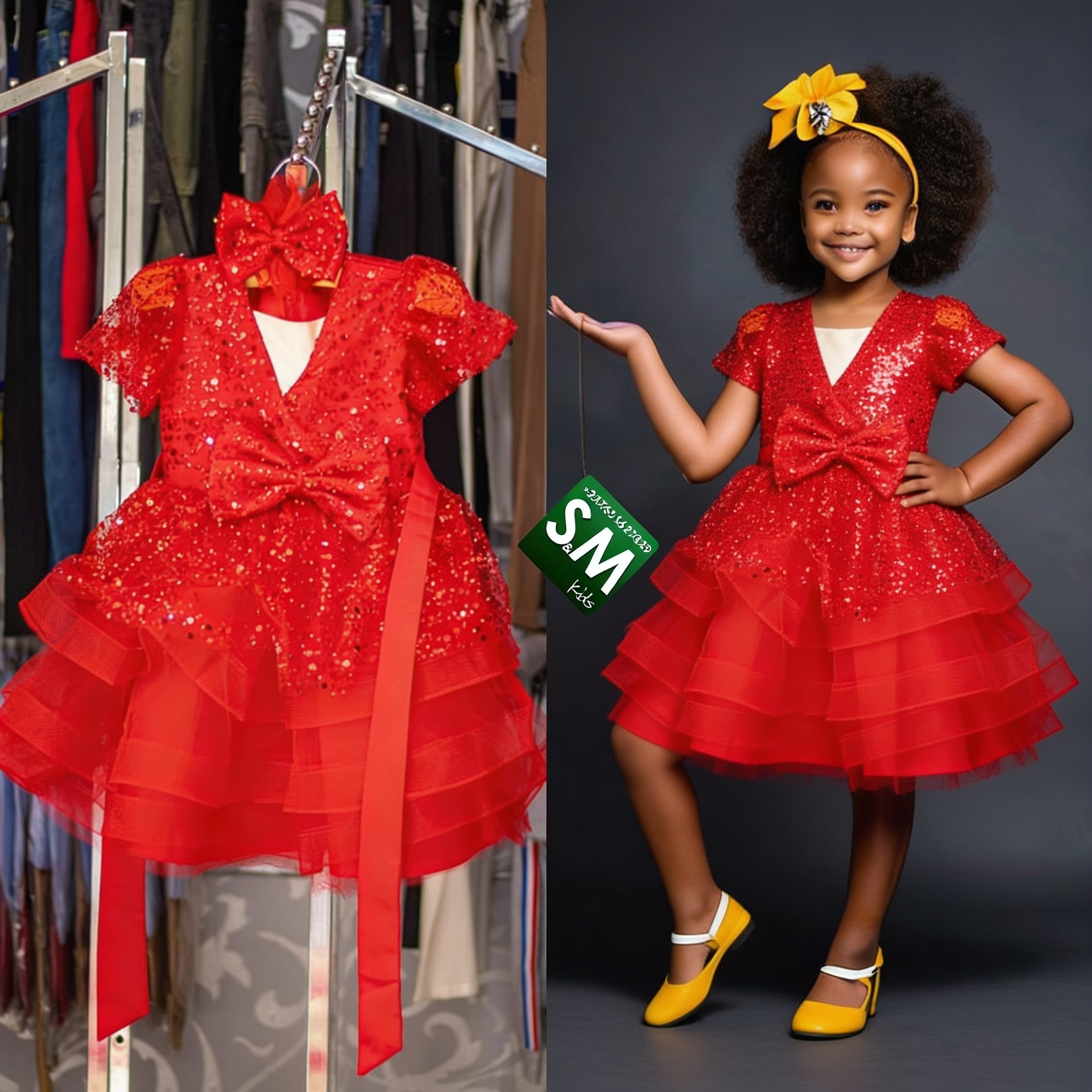 Robe rouge avec chichi