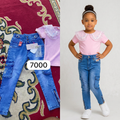 Ensemble jeans et tricos rose